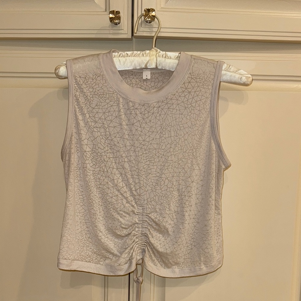 lululemon athletica Light Beige Ruched Crop Tank
